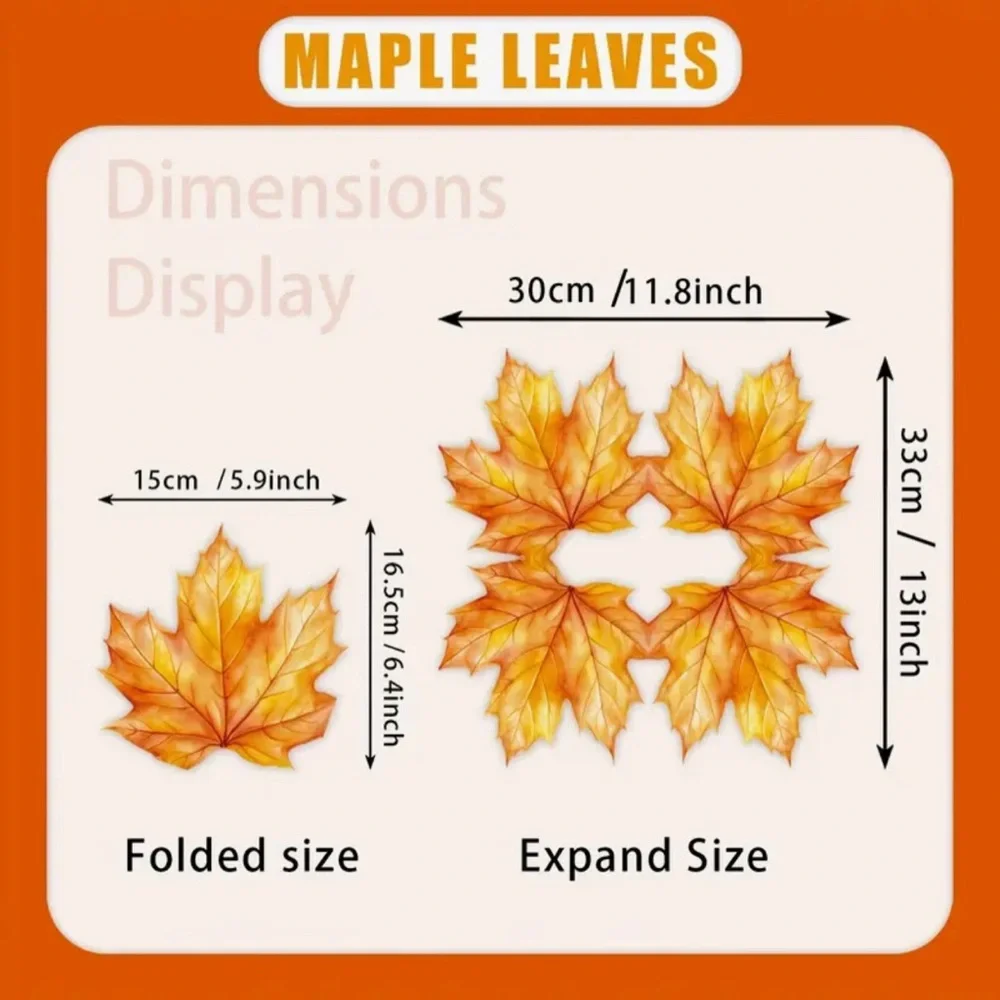 Autumn Maple Shaped Leaves Paper Napkins Party Decor - 20pcs